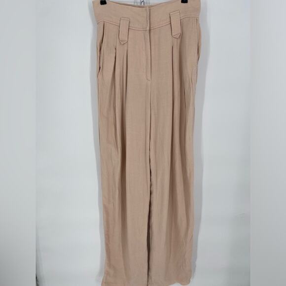 Iro‎ Averill Wide Leg Nude Tan Viscose Dress Pants Women's Quiet Luxury 6 - Picture 1 of 9